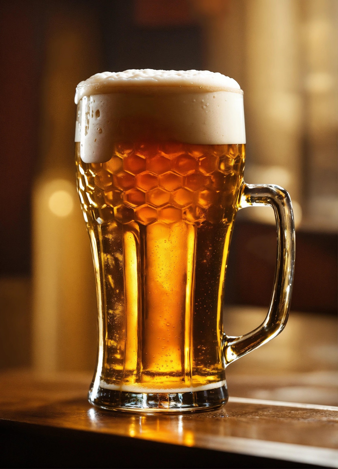 jarra de cerveza encima de la barra